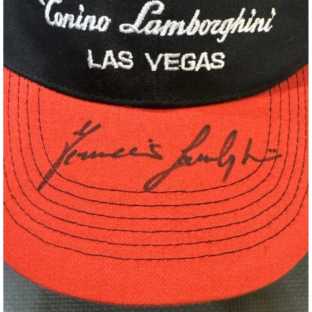 Tonino Lamborghini Las Vegas Hat OSFM Adjustable Black Red Color SIGNED